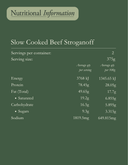 Slow Cooked Beef Stroganoff